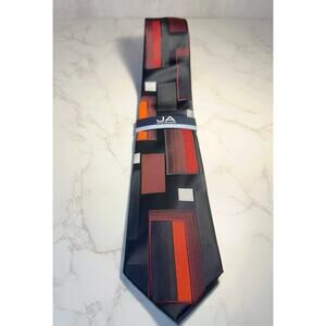 John Ashford Men`S Geometric Black Red White Necktie Casual Neck Tie 58x3.25